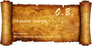 Okenka Borsa névjegykártya