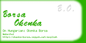 borsa okenka business card